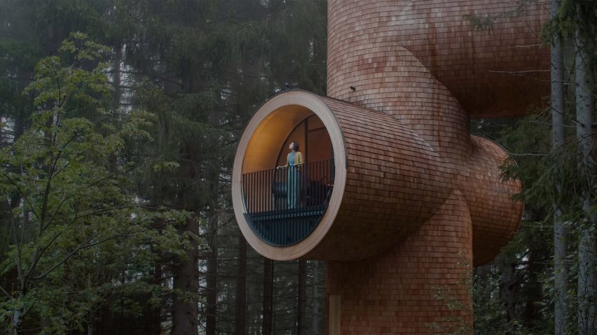 Photo of a tree house-style building
