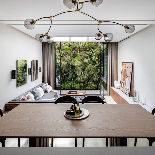 Dining and living spaces of a home in Knightsbridge designed by Echlin