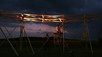 Photo of an installation at the Hello Wood Builder Summit 2023