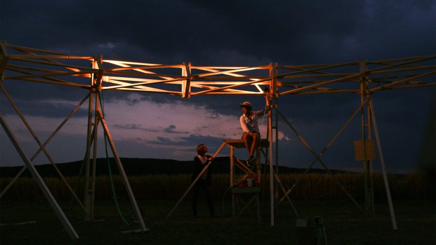Photo of an installation at the Hello Wood Builder Summit 2023