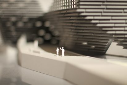 Model of the V&A Dundee by Kengo Kuma