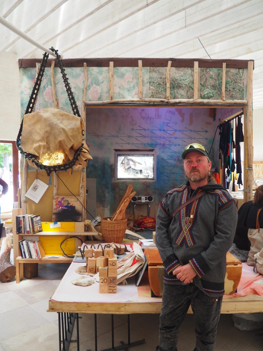 Sámi-Norwegian architect Joar Nango at the Nordic Pavilion