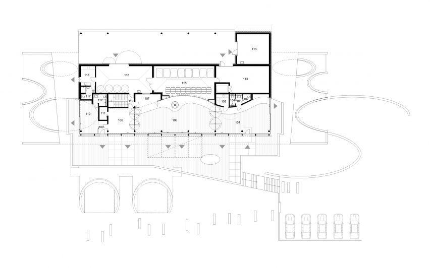 Ground floor plan of Gurdau Winery by Aleš Fiala