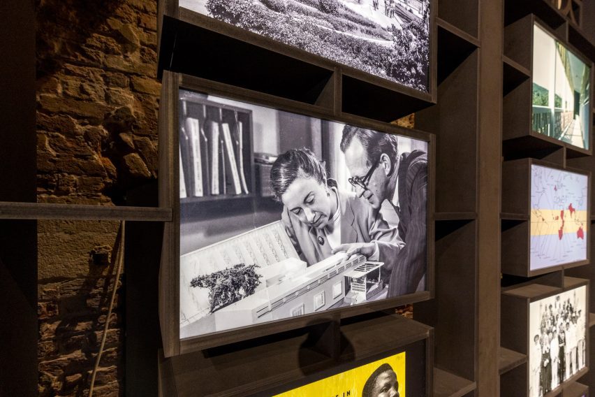 Close-up of screen at Applied Arts Pavilion