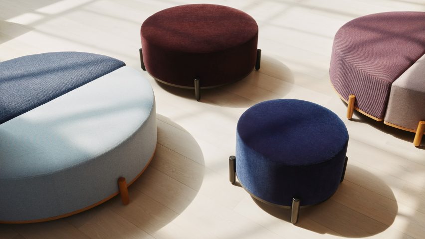 Bao Collection poufs by Alda Ly Architecture for HBF