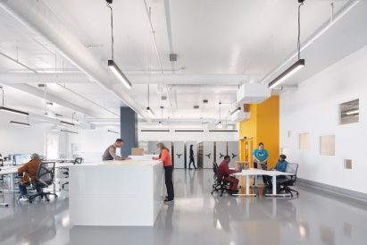 White interior with archival faculty