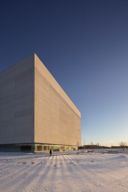 Textured concrete facade