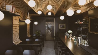 Business & Pleasure speakeasy with barrel-vaulted ceiling