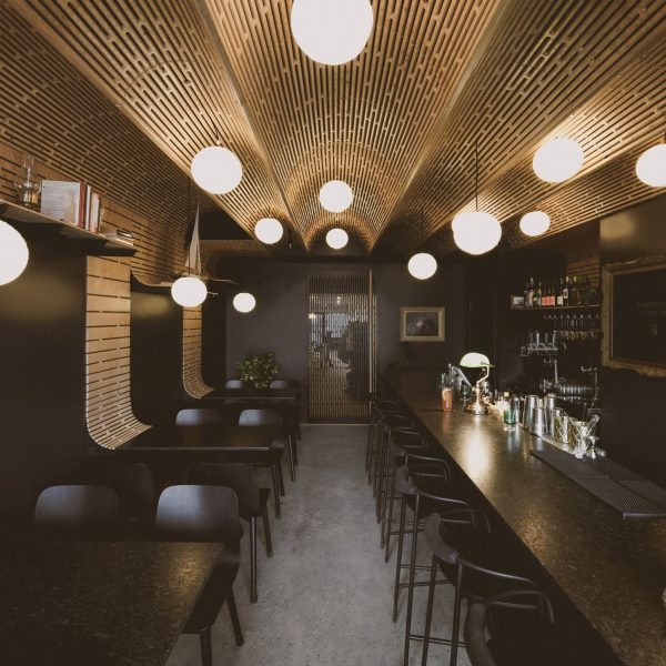 Business & Pleasure speakeasy with barrel-vaulted ceiling