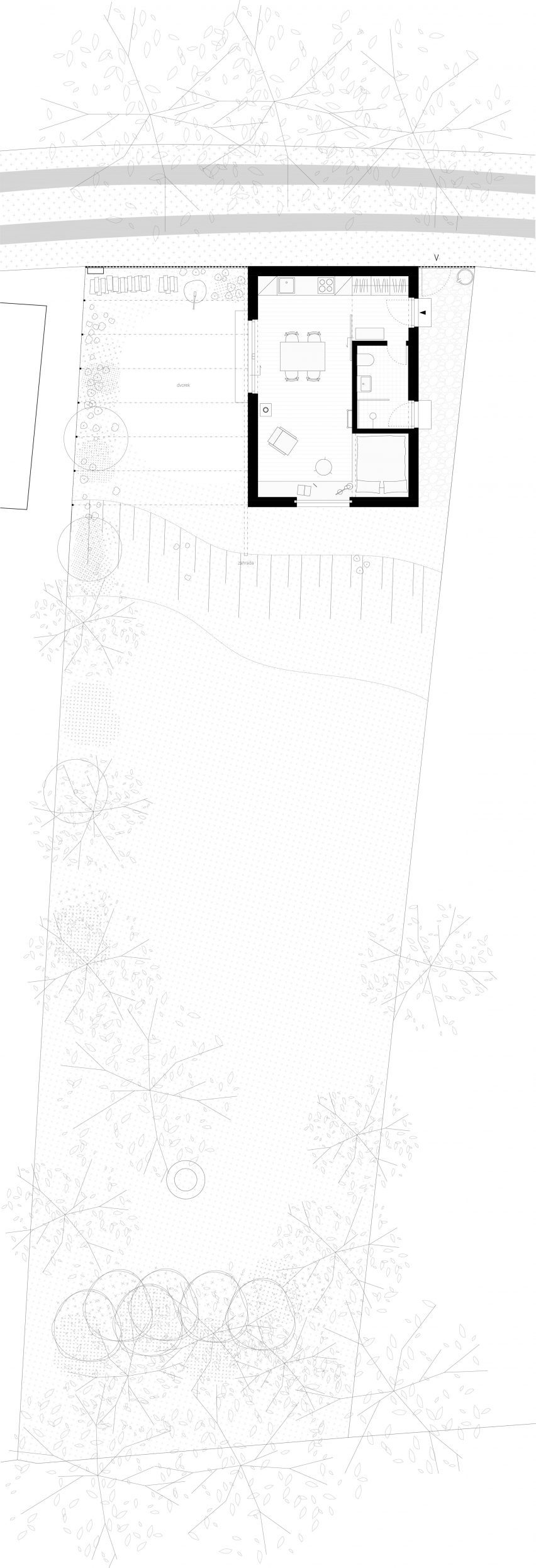 Plan of Cabin Above the Town by Byró Architekti