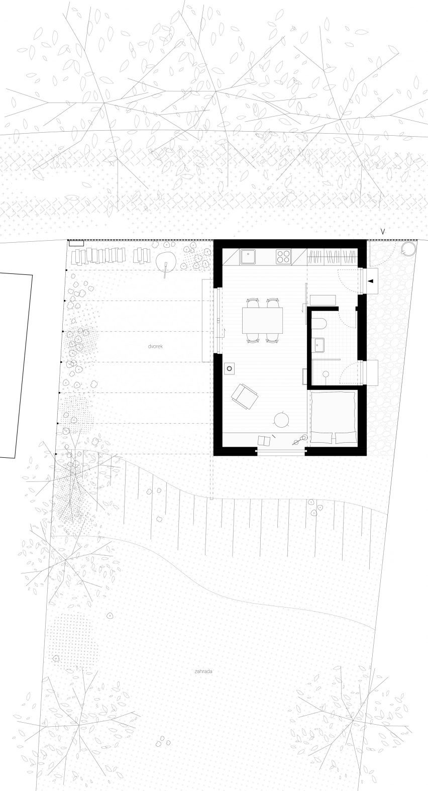 Plan of Cabin Above the Town by Byró Architekti