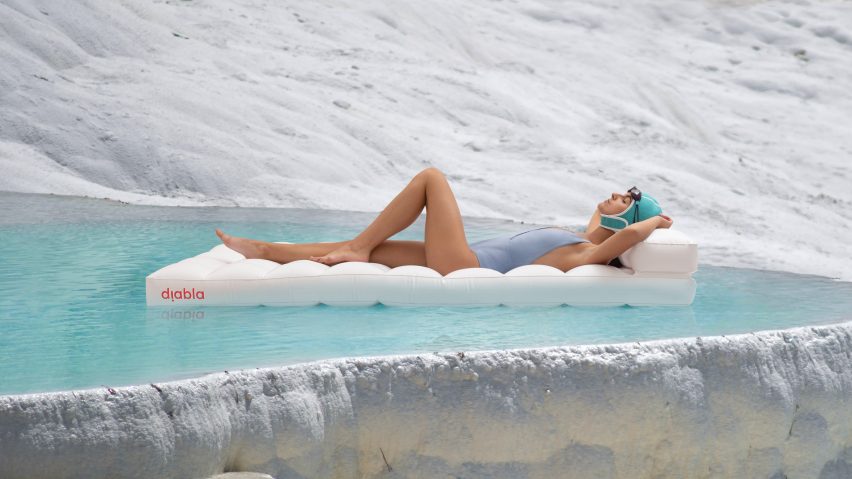 White lielo on ice sheet in arctic pool
