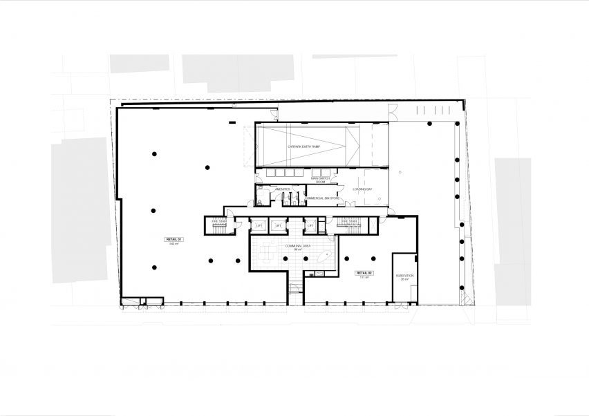 Ground floor plan of 835 High Street