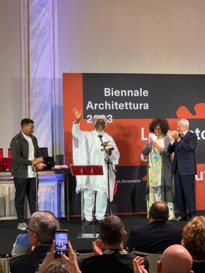 Nigerian architect Demas Nwoko presented with the Golden Lion for Lifetime Achievement