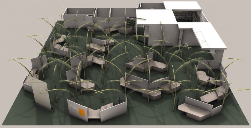 Rendered design for a bamboo forest by architect Chen Hao Ru