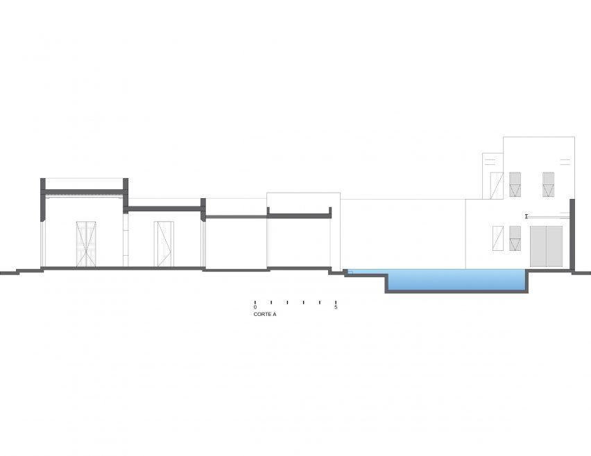 Section drawing of Casa Pulpo by Workshop Architects