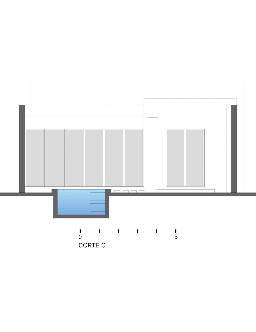 Section drawing of Casa Pulpo by Workshop Architects
