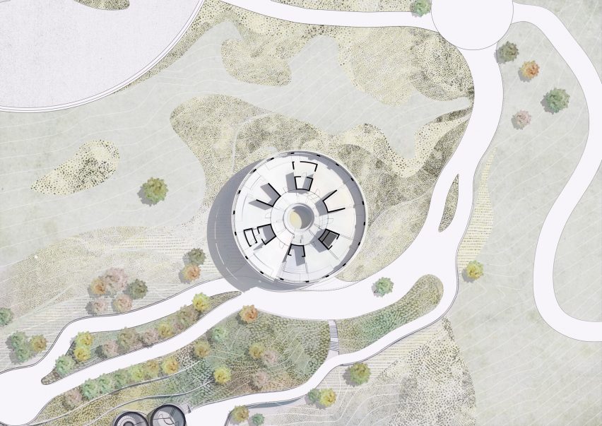 First floor plan of the library at Meles Zenawi Memorial Park in Ethiopia by Studio Other Spaces