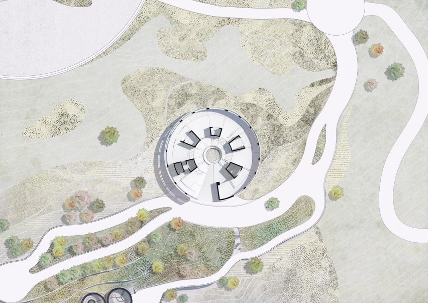 Ground floor plan of the library at Meles Zenawi Memorial Park in Ethiopia by Studio Other Spaces