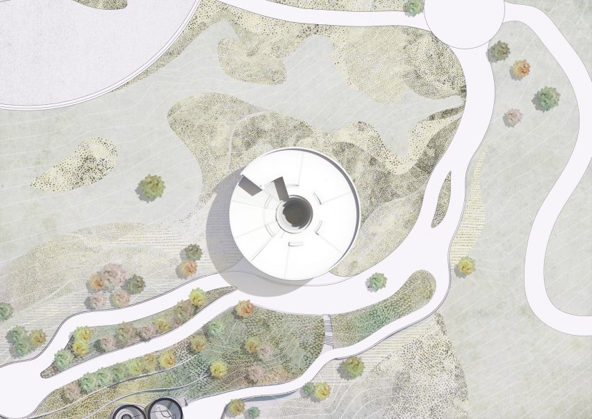 Roof plan of the library at Meles Zenawi Memorial Park in Ethiopia by Studio Other Spaces