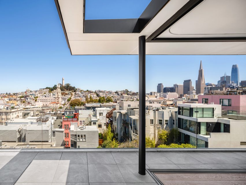 Residential terrace overlooking San Francisco