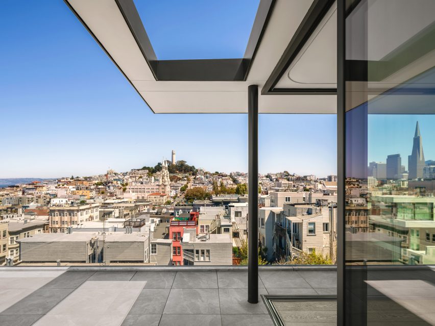 Residential terrace overlooking San Francisco