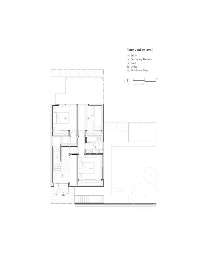 Floor 2 plan of Red Stair House by Dumican Mosey