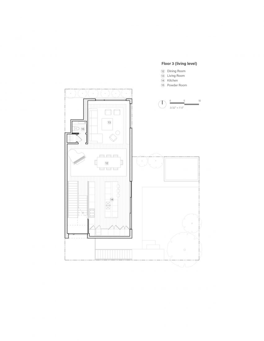 Floor 3 plan of Red Stair House by Dumican Mosey