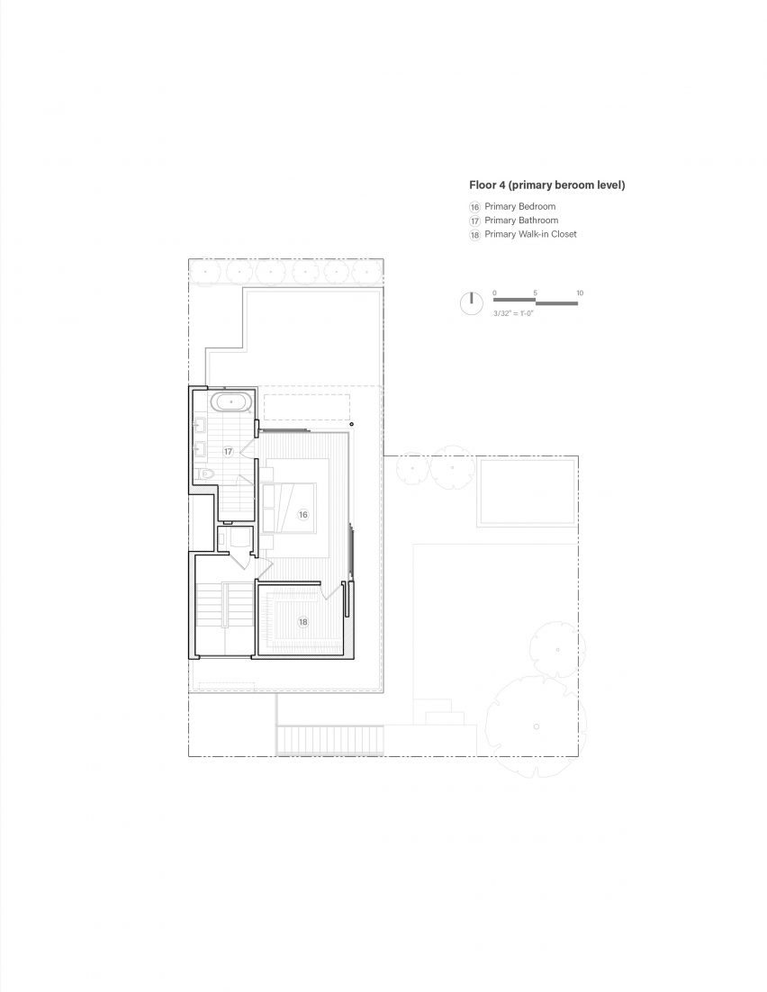 Floor 4 plan of Red Stair House by Dumican Mosey