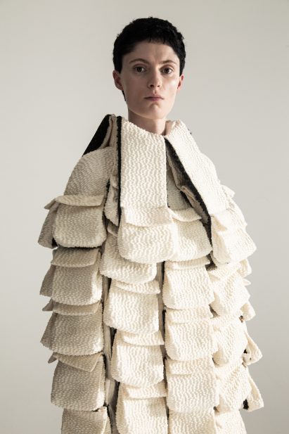 Garment with multiple pockets in the Transit collection by DZHUS