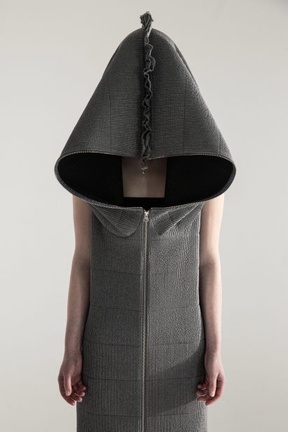 Maxi dress with big hood by DZHUS