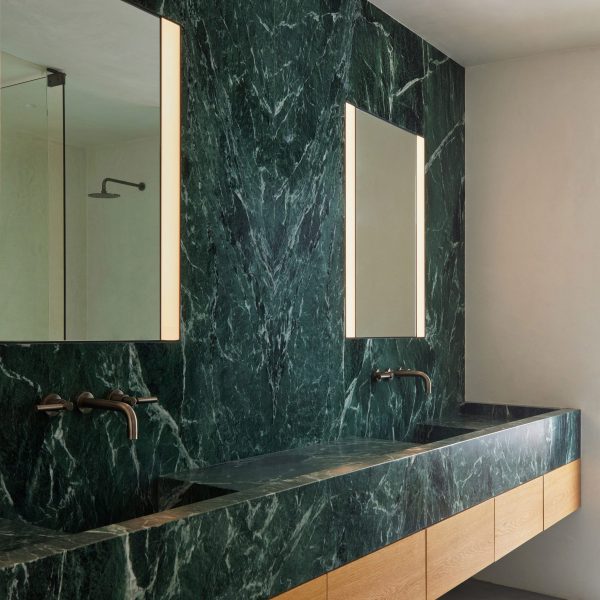 Marble vanity in Eastern Columbia Loft
