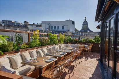 Balcony of Yasmin restaurant at 1 Warwick members’ club