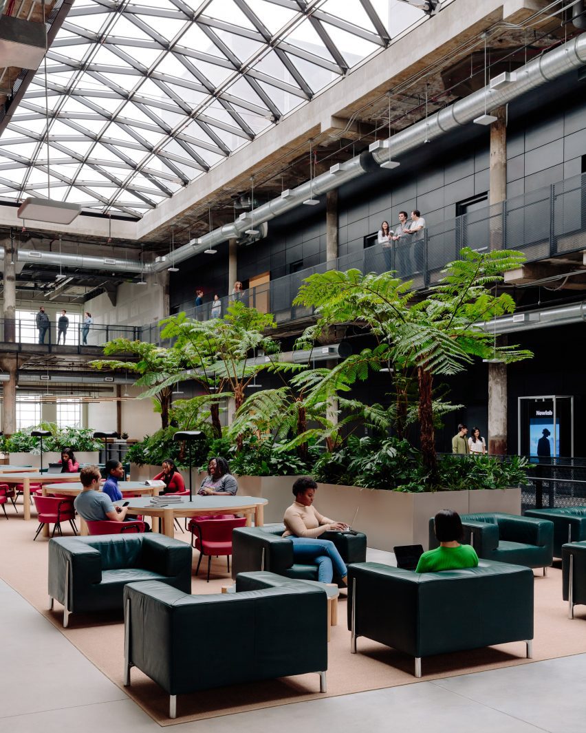 Newlab Detroit headquarters at the former Book Depository building by Gensler and Civilian