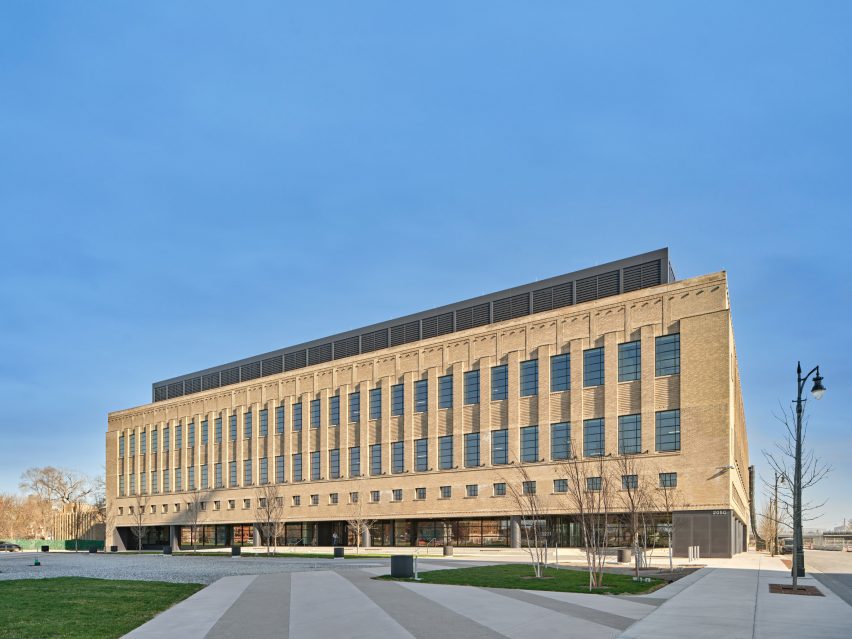 Newlab Detroit headquarters at the former Book Depository building by Gensler and Civilian