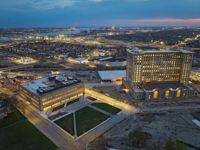 Newlab Detroit headquarters at the former Book Depository building by Gensler and Civilian