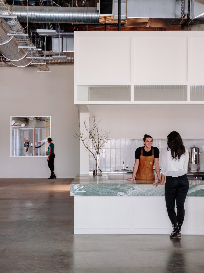 Newlab Detroit headquarters at the former Book Depository building by Gensler and Civilian