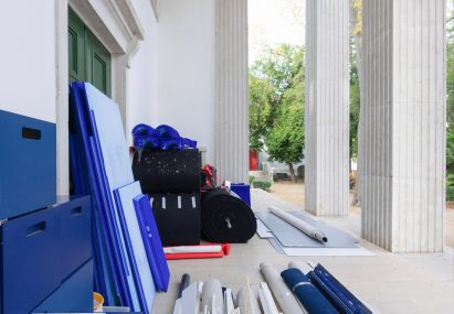 Materials outside the German Pavilion