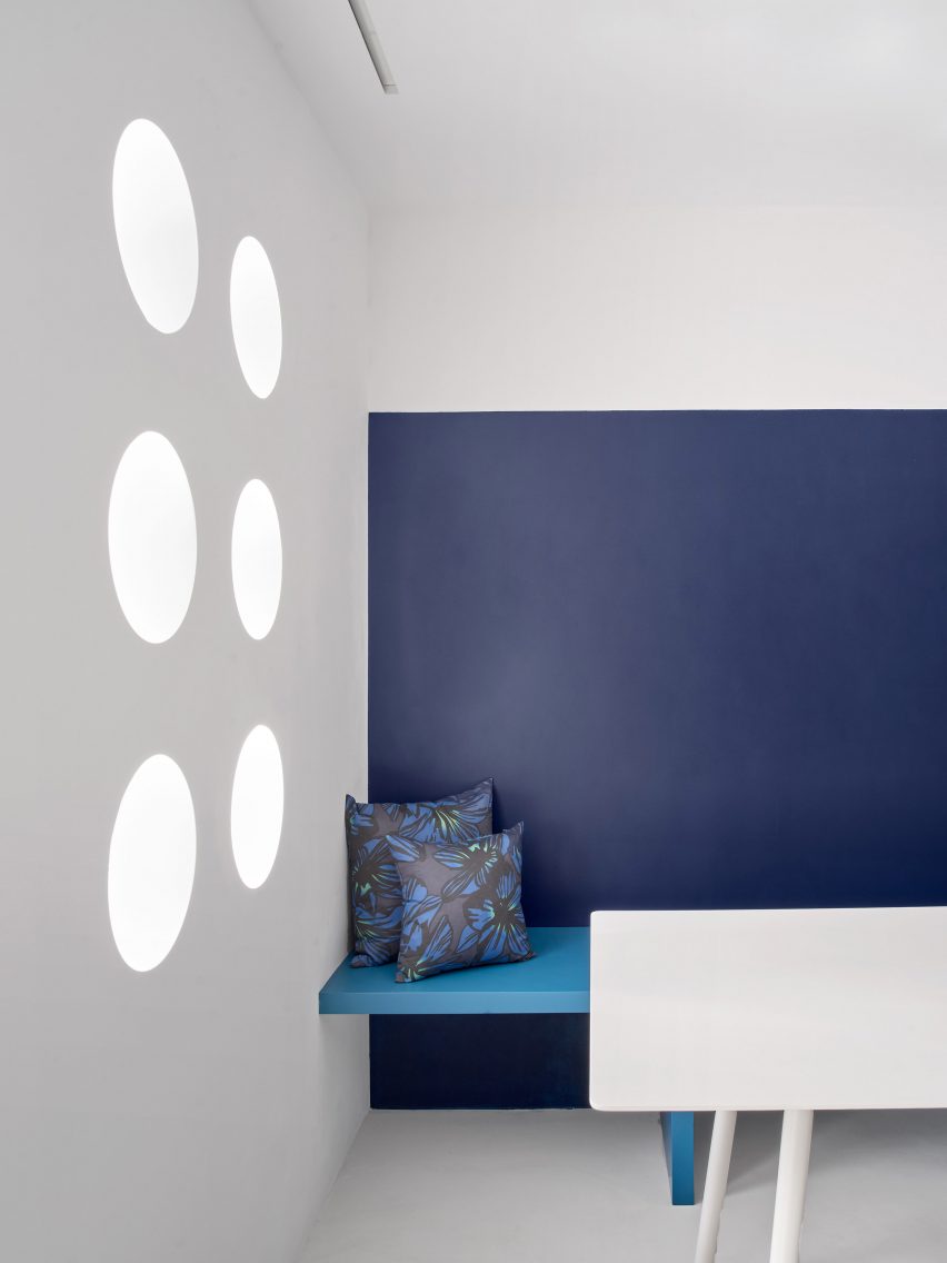Dining room interior of Girona Street apartment in Barcelona, designed by Raúl Sanchez Architects