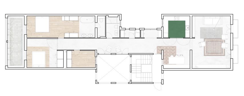 Girona Street apartment in Barcelona, designed by Raúl Sanchez Architects