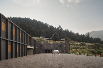 Sawtooth roof on a grey stable