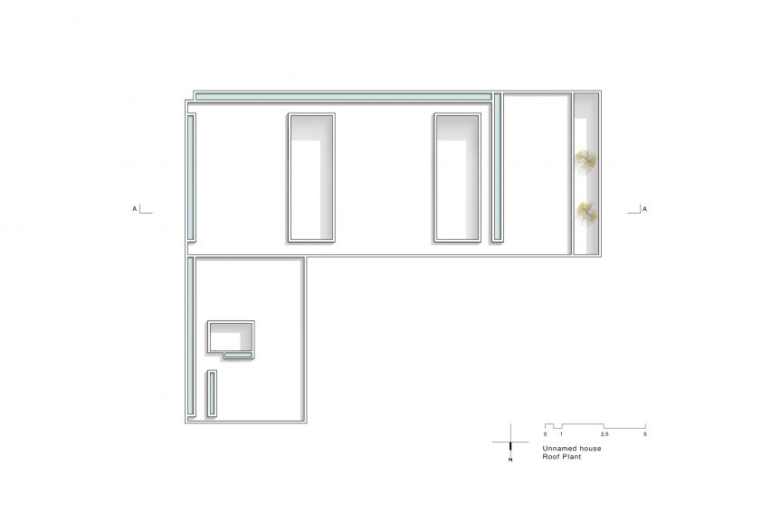 Roof plan of a house in Mexico by HW Studio Arquitectos