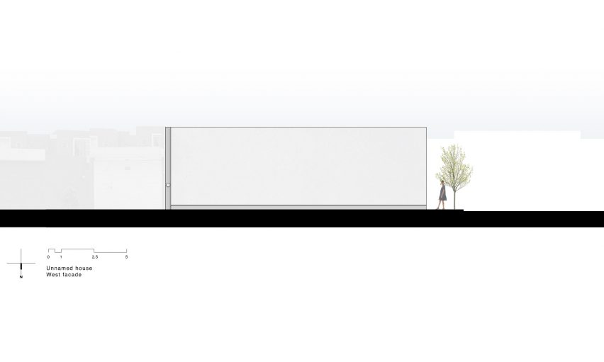 Elevation drawing of a house in Mexico by HW Studio Arquitectos