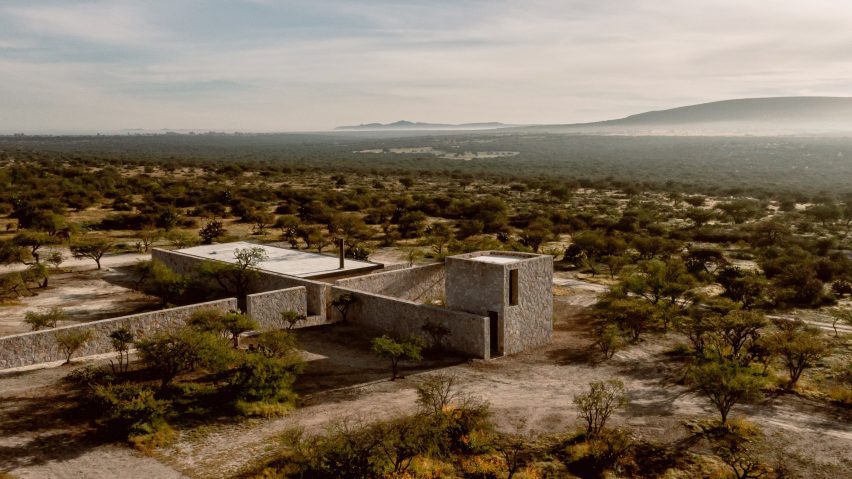 HW Studio divides a rural Mexican house with large stone walls