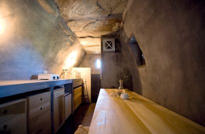 House interior in former stable on Greek island