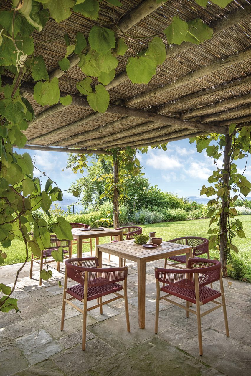 Woven outdoor chairs