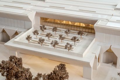 Model of the Kiran Nadar Museum of Art by David Adjaye