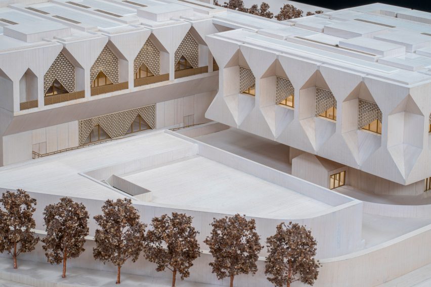 Model of the Kiran Nadar Museum of Art by David Adjaye