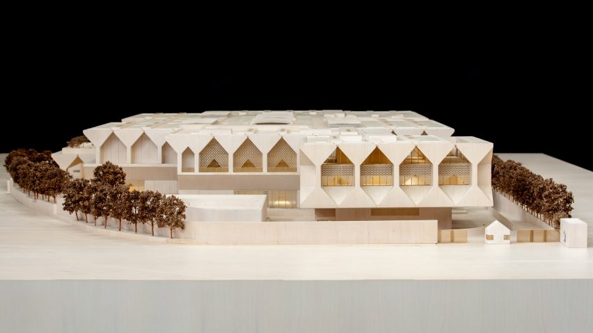 Model of the Kiran Nadar Museum of Art by David Adjaye