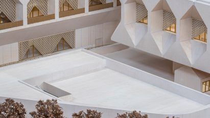 Model of the Kiran Nadar Museum of Art by David Adjaye